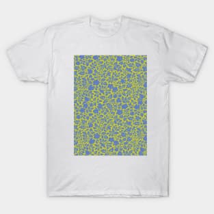 Vintage Botanical Pattern in Lime and Blue T-Shirt